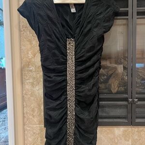 Elegant Black Dress with Silver Accents